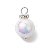 Imitation Pearl Acrylic Pendants PALLOY-JF04349-02-3