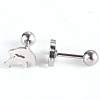 Tarnish Resistant 201 Stainless Steel Barbell Cartilage Earrings EJEW-R147-42-4