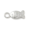 Brass Micro Pave Clear Cubic Zirconia Charms KK-H528-04A-P-1