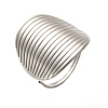 Oval 304 Stainless Steel Cuff Rings for Women LS-RJEW-G339-01P-2