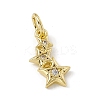 Brass Micro Pave Cubic Zirconia Charms ZIRC-F132-18G-1