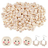 Printed Natural Wood European Beads WOOD-PH0002-79A-1