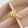 Rack Plating Brass Micro Pave Clear Cubic Zirconia Cuff Rings for Women RJEW-M028-117G-3