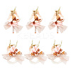 6Pcs 2 Styles Silk Cloth Imitation Rose Boutonniere & Wrist Corsage AJEW-GO0001-30-1