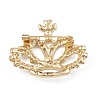 Rhinestone Crown Brooch Pin JEWB-Q030-03G-2