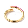 Rack Plating Brass Cubic Zirconia Open Cuff Rings for Women RJEW-S407-04B-3