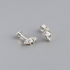 925 Sterling Silver Micro Pave Clear Cubic Zirconia with Synthetic Opal Cartilage Earrings FS-WG3DFDB-16-1