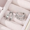 304 Stainless Steel Huggie Hoop Earrings for Women EJEW-C096-42P-01-4