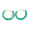 Natural Jade Beaded Hoop Earrings for Women EJEW-C003-03E-RS-1