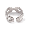 304 Stainless Steel Hollow Out Oval Cuff Rings for Women RJEW-G285-60P-3