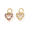 Brass Micro Pave Cubic Zirconia Charms ZIRC-F106-02G-2