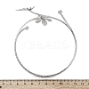 Flower Alloy Arm Cuff Bangles for Girl Women AJEW-A063-01G-P-5