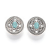 Zinc Metal Alloy & Natural Turquoise Buttons BUTT-WH0057-001A-AS-1