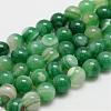 Natural Striped Agate/Banded Agate Bead Strands G-K155-B-6mm-08-1