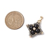 Natural Black Onyx(Dyed & Heated) & Glass Seed Beaded Woven Pendants PALLOY-MZ00365-05-2