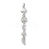Brass Micro Pave Clear Cubic Zirconia Pendants KK-D101-01A-P-1