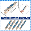 30Pcs 5 Styles Cheerleading Rhinestone Spirit Clips AJEW-SP0002-58A-2