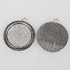 Tibetan Style Alloy Pendant Cabochon Settings TIBEP-N003-59AS-2