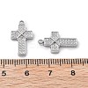 304 Stainless Steel Micro Pave Cubic Zirconia Pendants STAS-Z121-47P-01-2