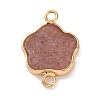 Natural Strawberry Quartz Flower Connector Charms KK-U042-17G-01-1