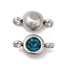 304 Stainless Steel Single Rhinestone Connector Charms STAS-E194-13P-02-2