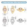 32Pcs 2 Colors Eco-Friendly Rack Plating Brass Pave Clear Cubic Zirconia Connector Charms KK-FH0007-31-2
