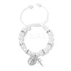 Adjustable Plastic Imitation Pearl Cubic Zirconia Braided Bead Bracelets PW-WGD1F75-01-1