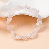 Unisex Chip Natural Rose Quartz Beaded Stretch Bracelets BJEW-S143-25-4