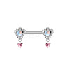 316L Surgical Stainless Steel Pave Cubic Zirconia Nipple Rings WG68FB4-02-1