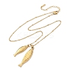 304 Stainless Steel Couple Fish Pendant Satellite Chain Necklaces for Women NJEW-Z108-02G-4