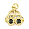 Car Rack Plating Brass Micro Pave Cubic Zirconia Pendants KK-Z053-10G-1