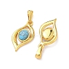 304 Stainless Steel with Synthetic Turquoise Pendants STAS-L309-21I-G-2