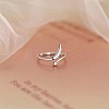 Heart & Wing Rhodium Plated 925 Sterling Silver Cuff Rings FS-WGFEBDA-01-3
