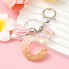 Resin & Acrylic & Faux Suede Tassel Keychain KEYC-YW00123-03-1