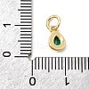 Brass Cubic Zirconia Charms KK-G554-02E-06-3