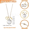 3Pcs 3 Sizes Wing Paw Print 304 Stainless Steel & Glass Flat Round Pet Fur Locket Pendant Necklaces NJEW-DR00019-2