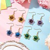 Natural Tiger Eye Star Dangle Earrings EJEW-MZ00354-1