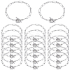 20Pcs 304 Stainless Steel Textured Paperclip Chain Bracelets BJEW-SP0001-02-1