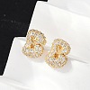 Brass Micro Pave Cubic Zirconia Stud Earrings EJEW-Z091-04G-B-4