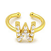Rack Plating Brass Open Cuff Rings for Women RJEW-F162-01G-W-2