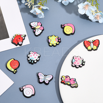 92Pcs 23 Styles Opaque Resin Cabochons RESI-CA0001-56-1