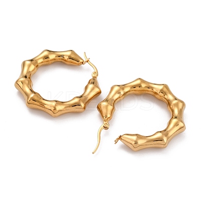Ion Plating(IP) 304 Stainless Steel Hoop Earrings EJEW-O096-42G-1