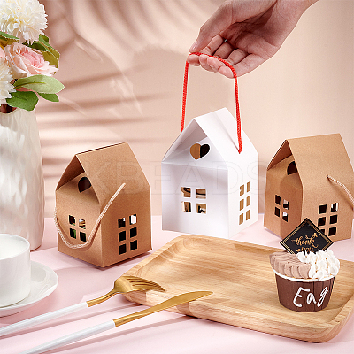 House Shaped Paper Folding Candy Tote Boxes with Hollow Window and Rope Handles CON-WH0092-17A-1
