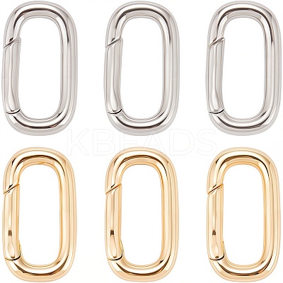 8Pcs 2 Colors Brass Spring Gate Rings KK-SC0005-56-1