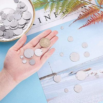 304 Stainless Steel Stamping Blank Tag Pendants STAS-PH0019-28P-1