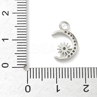 Brass Micro Pave Clear Cubic Zirconia Charms KK-H528-07B-P-1