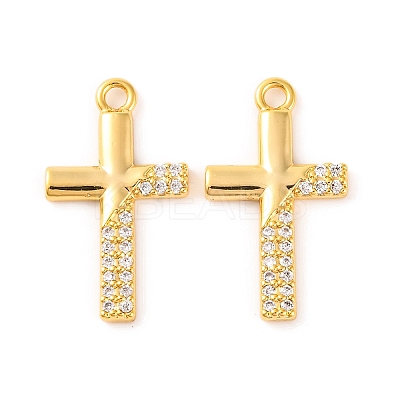 Brass Micro Pave Clear Cubic Zirconia Pendants X1-KK-U017-09E-G-1