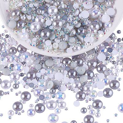 60g Resin patch multi size mixed pearl patch DIY jewelry accessories(2 bags) JX586E-1
