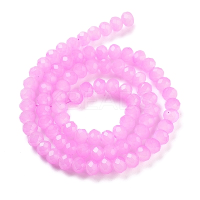 Baking Paint Imitation Jade Glass Bead Strands X-DGLA-A034-J6MM-A49-1