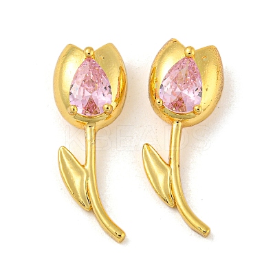 Real 18K Gold Plated Rack Plating Brass Micro Pave Cubic Zirconia Pendants KK-R153-13A-G-1